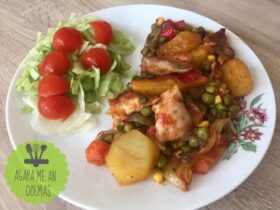 Φουρνιστό κοτόπουλο με αρακά1